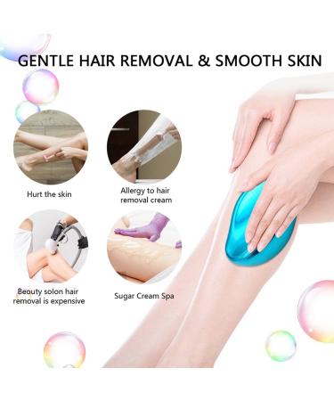 Crystal Hair Eraser - Painless Silky Hair Removal Stone for Women and Men - Fast & Easy Magic Hair Remover for Arms, Legs & Back (Sky Blue) - Buy Online on GoSupps.com