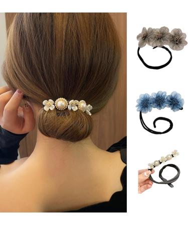 xbiez Stylish Hair Curler Bow Barrettes Elegant Styling Accessories Hairpin Hair Braiding Braider Hairgrip Styling Tools Rows of flowers - Buy Online on GoSupps.com