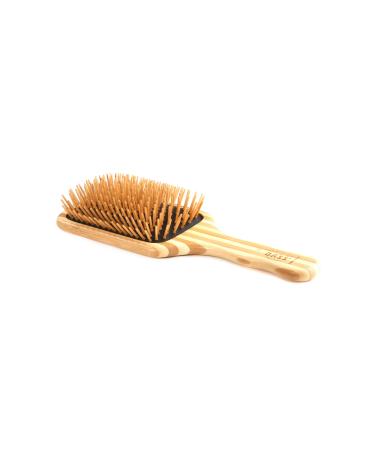 Bass Brushes | The Green Brush | Bamboo Pin + Bamboo Handle Hair Brush | Large Paddle