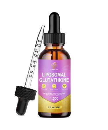 iMATCHME Liposomal Glutathione 1000mg Liquid Glutathione Supplement with Milk Thistle Extract Antioxidant Supplement for Detoxification Liver Detox Cleanse Drops Immune Health Support