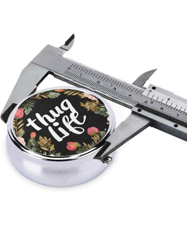 Thug Life Flowers Mini Round Pill Box | 3 Compartment Travel Organizer | Portable Medicine Case for Home & Office - Buy Online on GoSupps.com