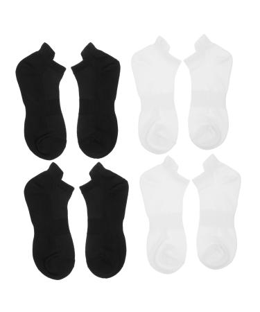FRCOLOR 4 Pairs Combed Cotton Socks Low-cut Liners Socks Running Cotton Socks Unisex Socks Unisex Stockings Sports Breathable Stockings Running Socks Low-cut Liner Socks Unisex Ankle Socks White black 21x5x0.3cm