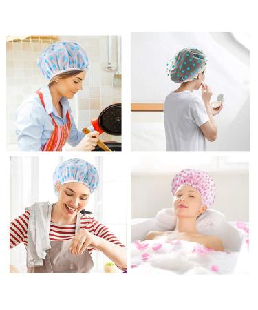 3 Pcs Waterproof Shower Caps - Reusable Plastic Bath Caps for Women | Elastic Band Hair Protection - Buy Online on GoSupps.com