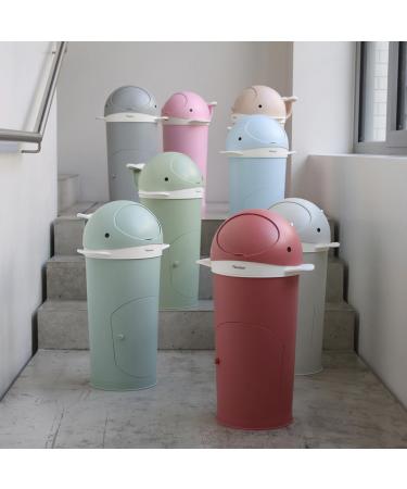Kindsgut Windeleimer Wal Zartrosa | Odor-Tight Diaper Bin with Refill Film | Eco-Friendly Easy to Clean Beautiful Whale Design - Buy Online on GoSupps.com