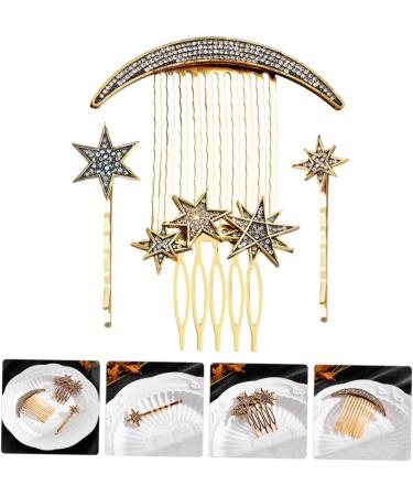 DOITOOL Star Hair Barrettes 1 Set Star Moon Hairpin Metal Bridesmaids Comb Headwear for Women Rhinestone Hair Clips Hair Jewelry Crystal Decor Moon Decorations Tiara Alloy Hair Comb - Buy Online on GoSupps.com