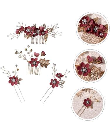 Angoily 3 Sets Hairpin Hair Clips for Braids Hair Accessories for Women Braids Red Hair Accessories for Women Floral Hair Comb Hair Pin Wedding Headpieces Zinc Alloy Pearl Mosaic Miss - Buy Online on GoSupps.com