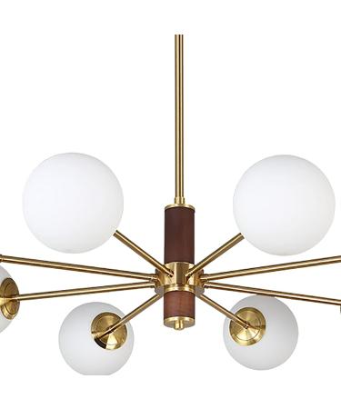 E14 Nordic Luxury Light Walnut All Copper Chandeliers American Creative Magic Beans Chandeliers for Living Room Study Room Bedroom Dining Room Model-Copper and Walnut 62 * 59cm Rame E Noci 62*59cm - Buy Online on GoSupps.com