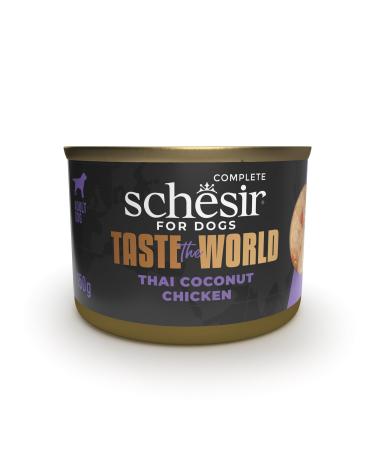 Schesir Taste The World, Thai Coconut Chicken Flavor, Complete Wet Food for Dogs (8 x 150g cans)