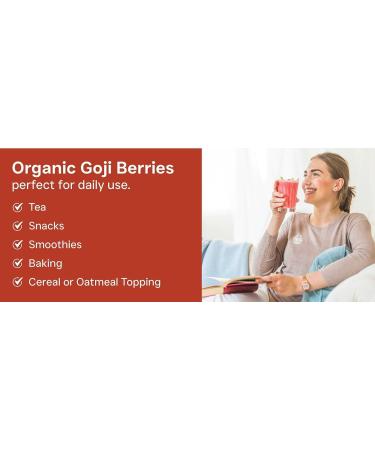 Earth's Basket Organic Dried Goji Berries 200g - Raw Superfood Snack with Protein & Fiber - Buy Online on GoSupps.com