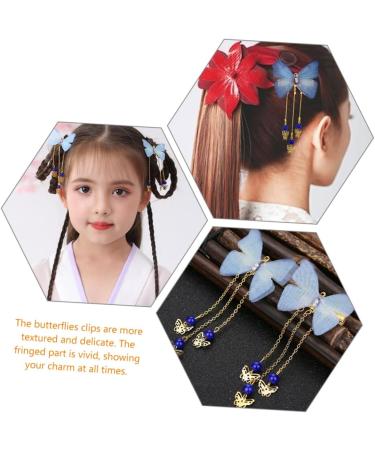 FOMIYES 5 Pairs Hanfu Butterfly Headdress Hanfu Hair Clip Metal Side Hair Barrette Fabric Hairpin Tassel Hair Clips Jeweled Hair Clips Chinese Hair Clips Chinese Style Child China Alloy - Buy Online on GoSupps.com