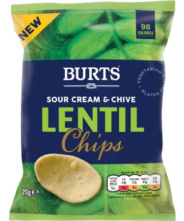 Burt's Lentil Chips - Sour Cream & Chive 20g - 16 Pack