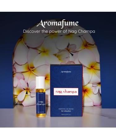 Nag Champa Essential Oil Roll-On Blend by Aromafume | 10ml | Made with Sandalwood Jasmine Ylang Ylang & Champa Flower extracts | Ideal for Meditation & Rituals | Pure Oil Nag Champa 10ml - Buy Online on GoSupps.com