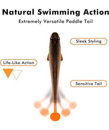 TRUSCEND Pre-Rigged Jig Head Soft Fishing Lures Paddle Tail Swimbaits for Bass Fishing Shad or Tadpole Lure with Spinner Premium Fishing Bait for Saltwater Freshwater Trout Crappie Fishing A-3.50.45oz - Buy Online on GoSupps.com