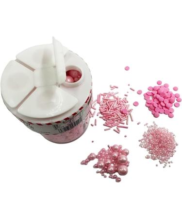 Edible Sprinkle Pink Mix 120g/4.2oz 4-Kind Perfect for Cake Decorations Baking Ice Cream Cookies Cupcake Topper Parties Pink Sprinkle Mix for Cake and Cupcake Decorating (Pink) - Buy Online on GoSupps.com