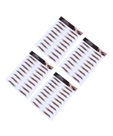 POPETPOP 4pcs Eyebrow Stickers Blush Makeup Eyebrow Shape Stickers 6d Hair-like Eyebrows Stickers 4d Bionic