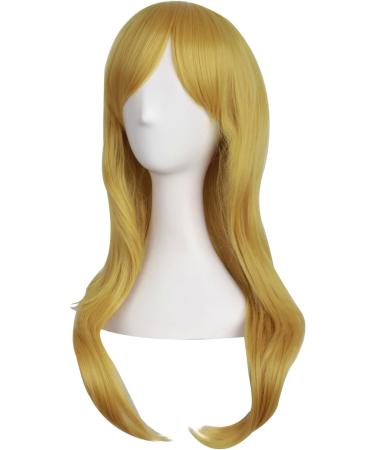 MapofBeauty 28 Long Curly Costume Cosplay Wig - Gold/Yellow - Buy Online on GoSupps.com