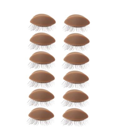 Angoily 6 Pairs Removable Eyelids Replacement Extension Eyelids Replacement Eyelids Tool Eyelash Tool Manikin Makeup Replacement Eyelids Exercise Device Detachable Silica Gel