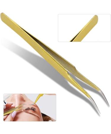 2 Piece Stainless Steel Eyelash Extension Tweezers Set - Straight & Curved Tip Nippers for False Lash Application - Buy Online on GoSupps.com