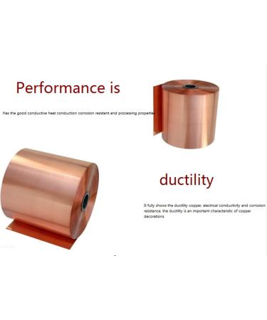 YebiO Pure Copper Tape Copper Skin Copper Foil Copper Skin Copper Sheet Grounding Copper Tape Grounding Copper Skin Red Copper Strip/0.06Mm*100Mm*1000Mm - Buy Online on GoSupps.com