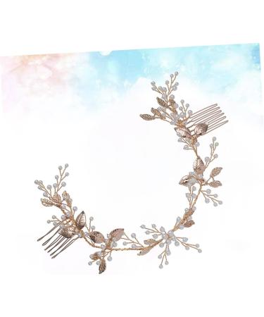 Housoutil Wedding Hair Accessories for Women Comb for Bridal Pearl Hair Comb Headwear for Women Gold Hair Tiaras for Women Hair Accessory for Girls Leaves European Style Bride - Buy Online on GoSupps.com