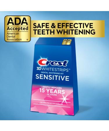 Crest 3D Whitestrips Sensitive: At-home Teeth Whitening Kit - 18 Treatments | Removes 15 Years of Stains - Buy Online on GoSupps.com