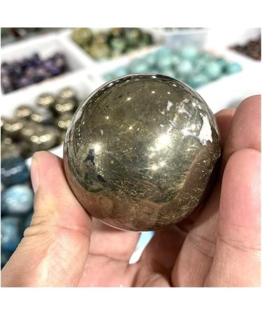 1pc Natural Pyrite Sphere Round Shape Stones Raw and Decoration Natural Quartz Crystals for Decoration Stone Generator HOMEZHOU 55mm - Buy Online on GoSupps.com