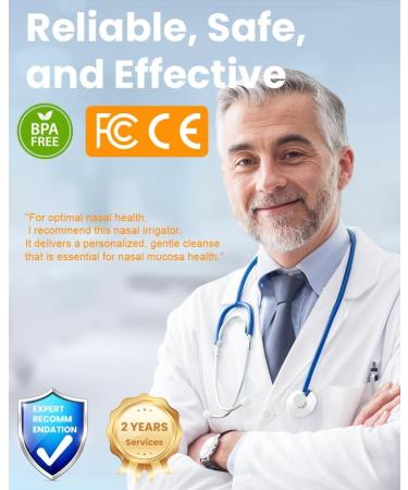 GOLDANT 350ML Neti Pot Sinus Rinse Kit with 40 Nasal Rinse Salt Packets Nasal Irrigation System with 5 Modes 4 Nozzles Cordless Rechargeable IPX7 Waterproof Nose Cleaner (350ML No Salt) - Buy Online on GoSupps.com