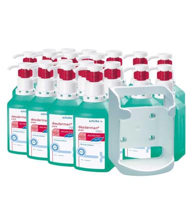 Disinfection set 20x 500 ml Desderman hyclick hand disinfectant + wall dispenser for square bottles
