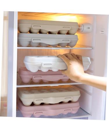 Mikinona 2pcs Pizza Container Fridge Egg Tray Egg Cartons Egg Organizer Egg Rack Plastic Barrel High Capacity Grey 30x15cm - Buy Online on GoSupps.com