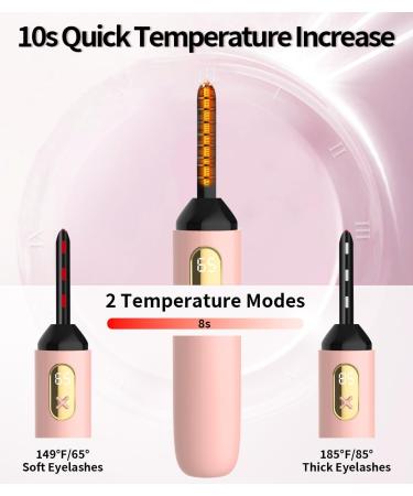 Buy Heated Eyelash Curler - Electric Fast Heating Rechargeable 2 Modes | Long Lasting Curling Gift for Women - Pink - Buy Online on GoSupps.com