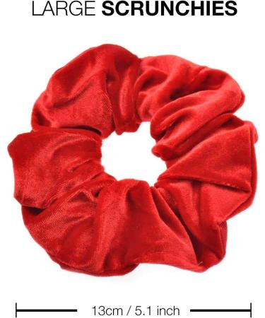2 PCS Premium Large Red Velvet Hair Scrunchies for Women, Girls, and Kids - Buy Online on GoSupps.com