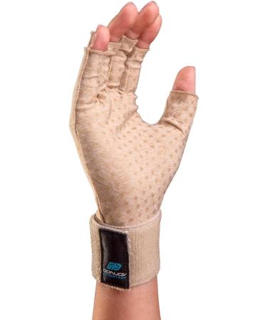 Buy DonJoy Advantage Fingerless Arthritis Gloves - Tan (Size S) | International Shipping Available - Buy Online on GoSupps.com