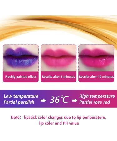  Horuili Magic Blue Color Changing Lipstick Blue Glitter Lipstick Blue Changed to Pink Lip Gloss Long Lasting Hydration Never Fade Natural Lip Care (02) (01) - Buy Online on GoSupps.com