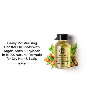 BRILLARE Heavy Moisturising Oil Shots - Argan Oil, Shea Seed, Soybean & Chamomile - Dry & Damaged Hair - 8x6ml - Buy Online on GoSupps.com
