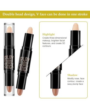  Rakiuty Contouring Makeup Concealer Contouring Stick Highlighter Stick Makeup Contouring Double-Headed Concealer Stick Natural Color - Buy Online on GoSupps.com