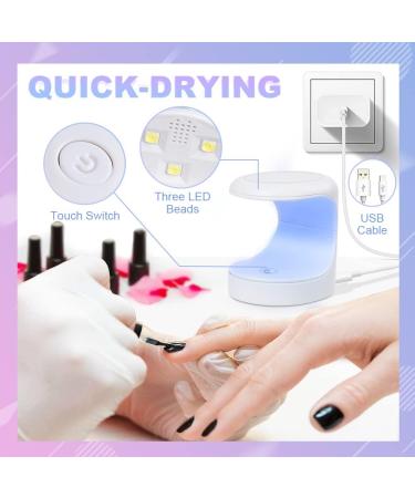 URAQT 16W Mini UV LED Nail Lamp for Quick Drying Gel Polish - Portable USB Nail Dryer for Home and Professional Nail Art - 60s/120s Curing Time - Buy Online on GoSupps.com