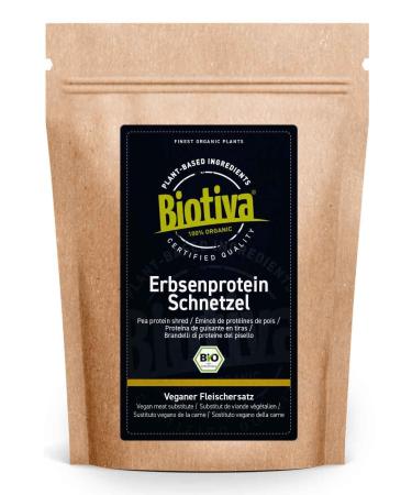 Pea protein schnetzel bio 400g - vegan - meat substitute - with arable beans - for cooking - checked and filled in Germany - Biotiva