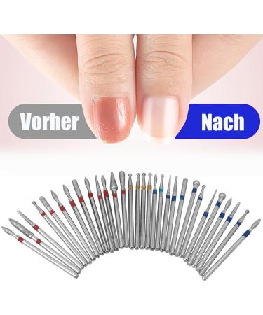 Mesee 30 Piece Nail Drill Bits Diamond Nail Drill Set Cuticle Drill Tools Professional Nail Cutter Attachments for Nail File Manicure Pedicure Nail Care - Buy Online on GoSupps.com