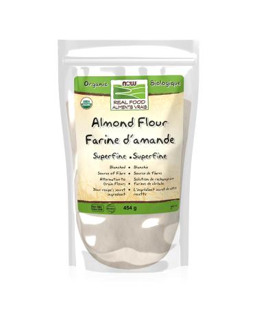 NOW Foods Organic Almond Flour Superfine Blanched Certified Non-GMO 454g (Packaging May Vary)