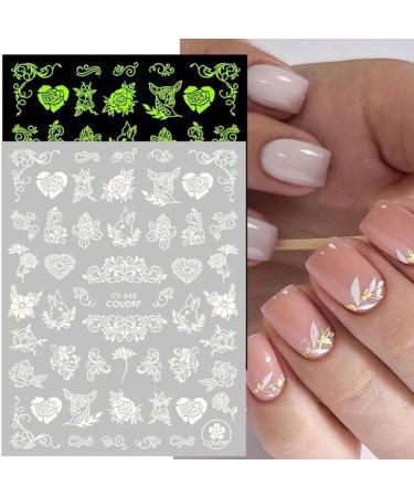 Nail Art Decoration Slider DIY Nails Decals Face Abtract Luminous 3D Nail Sticker Flower Design(CY-039) - Buy Online on GoSupps.com
