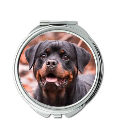 YENDOSTEEN Mirror Travel Mirror Dog Portrait Cute Mammal Animal Rottweiler pocket mirror portable mirror
