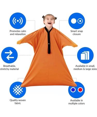 BANTASE Sensory Body Sock For Kids Full Body Wrap Stretchy Body Sox Easy To Wash Breathable To Relieve Stress For Children With Autism Anxiety XL Orange Farbe - Buy Online on GoSupps.com