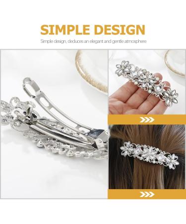 Mobestech Bridal Hair Clip Rhinestone Hair Clip Bridal Hair Pin Crystal Bobby Pin Silver Hairpin Barrette Flower Wedding Elegant Hair Accessory for Bride Women and Girls Flower Hair Accessories - Buy Online on GoSupps.com