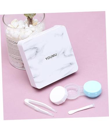 JECOMPRIS Mini Container Case for Contact Lenses White Eyes Mini Cleaning Kit with Square Stand Ideal Lensetui for Travel & Storage - Buy Online on GoSupps.com