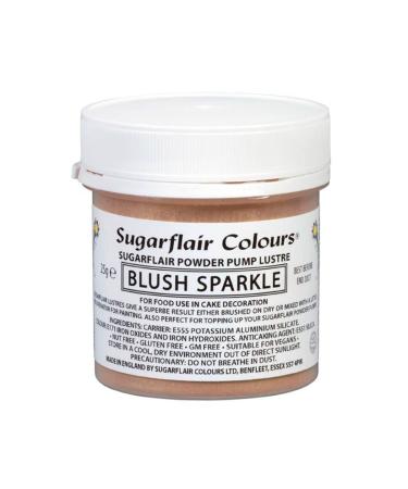 Sugarflair Colours Edible Power Pump Lustre - Blush Sparkle - Food Colouring Powder Edible Colour Dust Brush On Spray or Add Rejuvenator to Create Eye-Catching Paint Effect - 25g