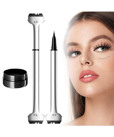 Lower Lash Stamp Eyeliner Stamps Tool for Lower Eyelash Silicone Eyelash Stamp Lower Eyelash Stamps Tool Lower Lash Stamp with Ink (Black)