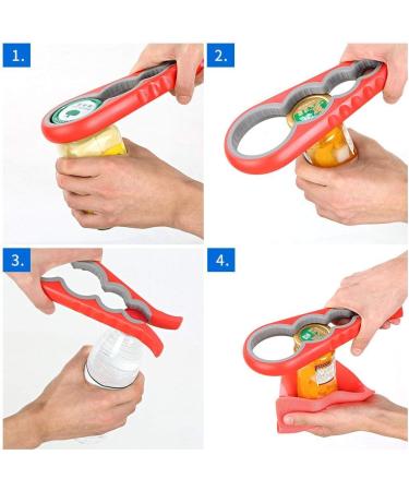 Otstar Glass & Bottle Opener for Weak Hands | Arthritis Aid | Easy Open Lids for Seniors | Red & Black - Buy Online on GoSupps.com