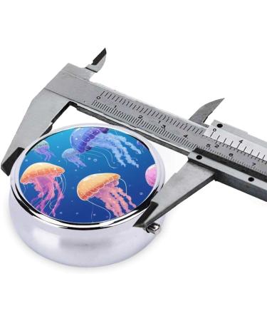 Jellyfish Jellies Portable Metal Pill Box - Round Mini 3-Compartment Design for Small Pills | Ideal Travel Accessory - Black - Buy Online on GoSupps.com