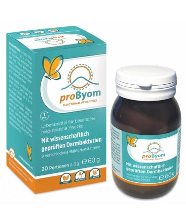 proByom FUNCTIONAL PROBIOTICS 60 g 5 different scientifically tested and multiplying intestinal bacteria to support the immune system (20 sachets of 3 g)