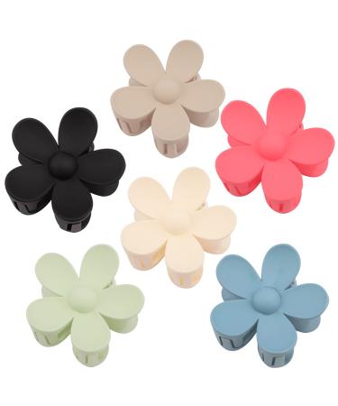 ACO-UINT 6 Pack Hair Clips for Women Hair Claw Clips 2.85 Inch Flower Hair Clips Y2K Accessories Medium Hair Clips Sturdy Claws Clips for Thick Hair Cute Hair Clips for Girls Hot Summer Hair Accessories for Women